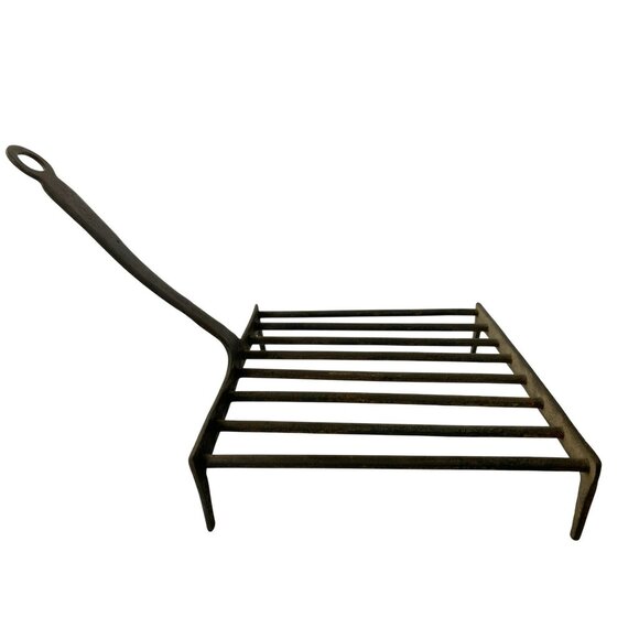 Vintage Cast Iron Fireplace Grate & Scoop Primitive Rustic Kitchen Tools Crafted - Picture 2 of 14